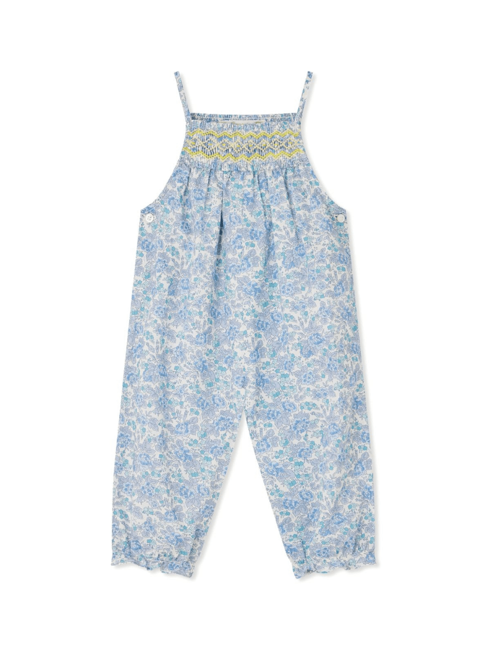 Salopette Smockee Lilisy per neonata Bonpoint blu con spalline sottili - Rubino Kids