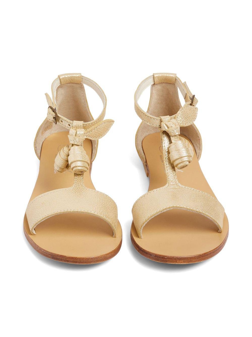 Sandali Elmas per bambina Bonpoint oro con suola in pelle - Rubino Kids