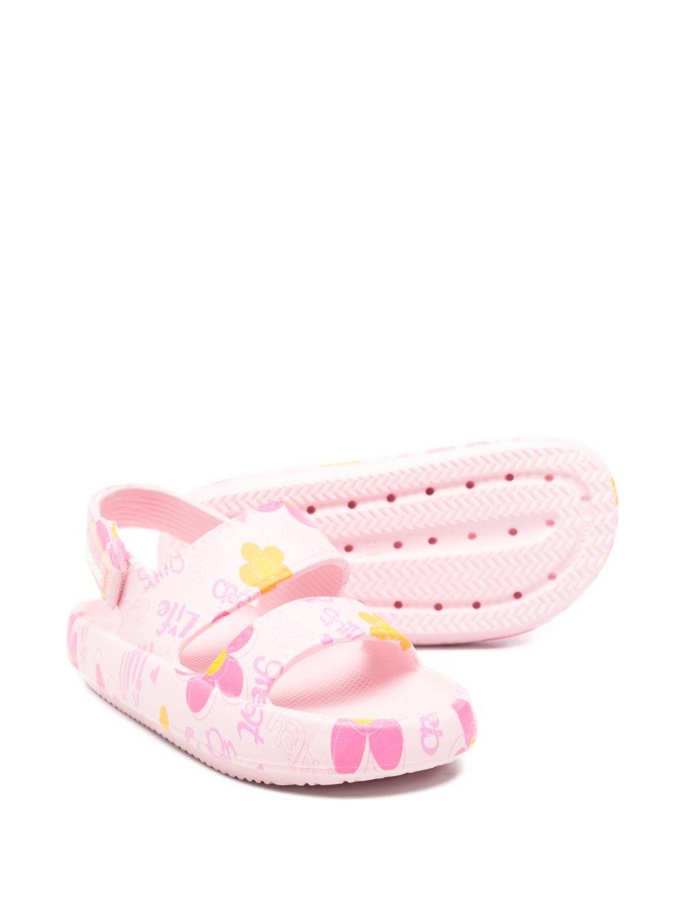 Sandali per bambina Billieblush rosa con stampa floreale all - over - Rubino Kids