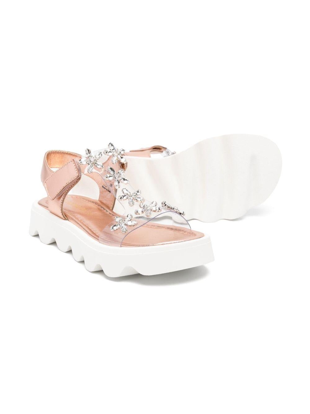 Sandali per bambina Florens rosa decorati con cristalli - Rubino Kids