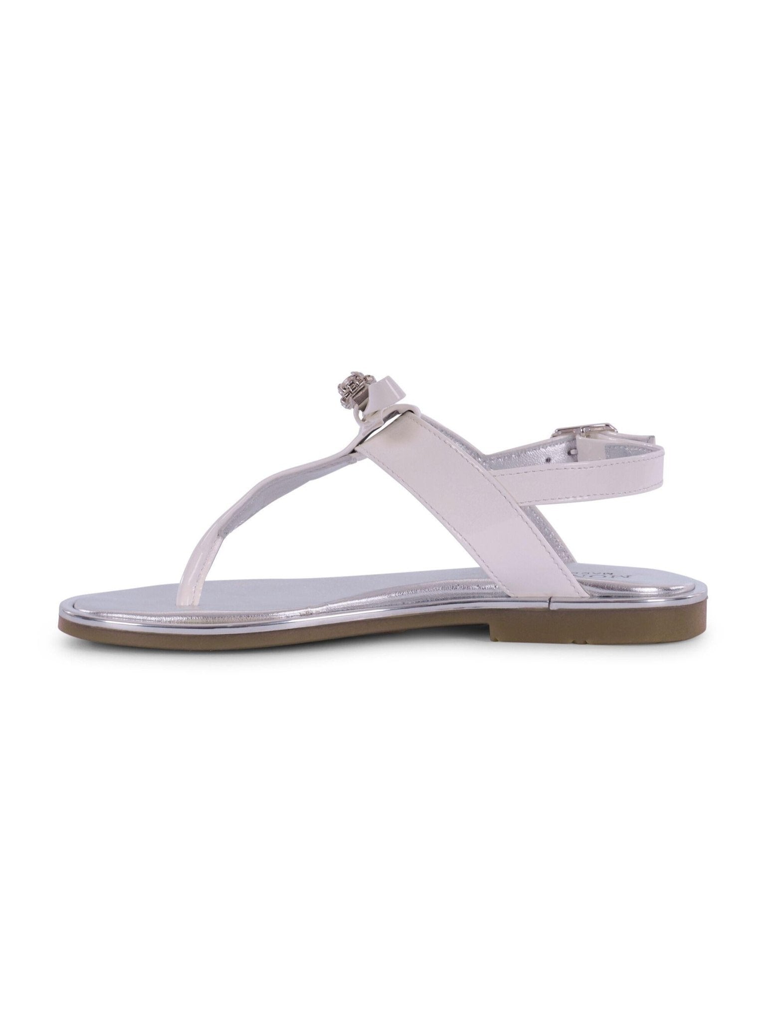 Sandali per bambina Monnalisa bianchi con dettaglio fiocco - Rubino Kids