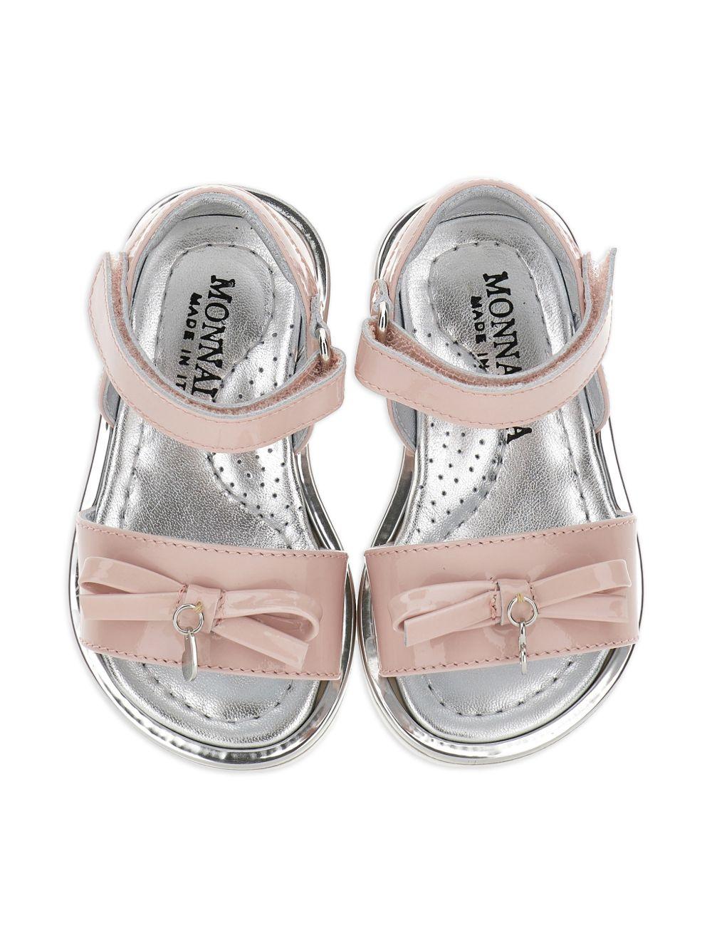 Sandali per bambina Monnalisa rosa con dettaglio fiocco - Rubino Kids