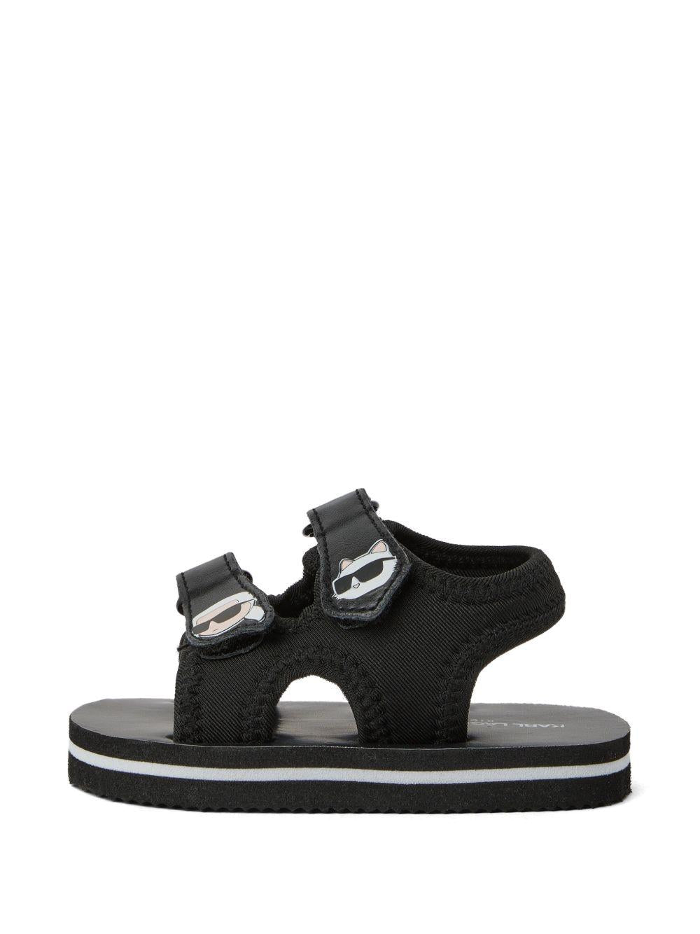 Sandali per bambini Karl Lagerfeld Kids nero con applicazione - ikon - Rubino Kids