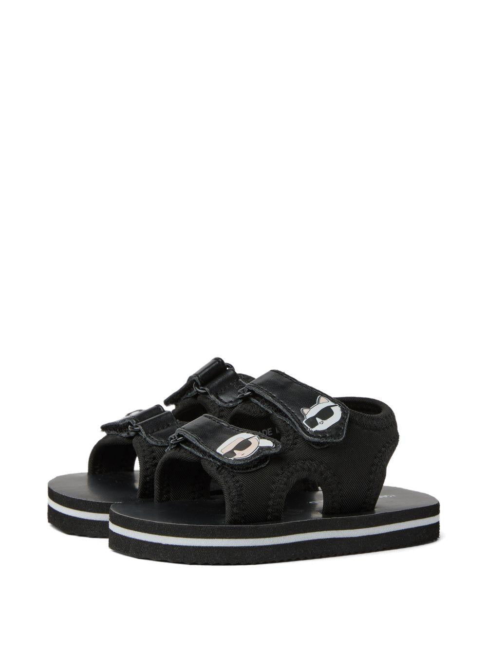Sandali per bambini Karl Lagerfeld Kids nero con applicazione - ikon - Rubino Kids