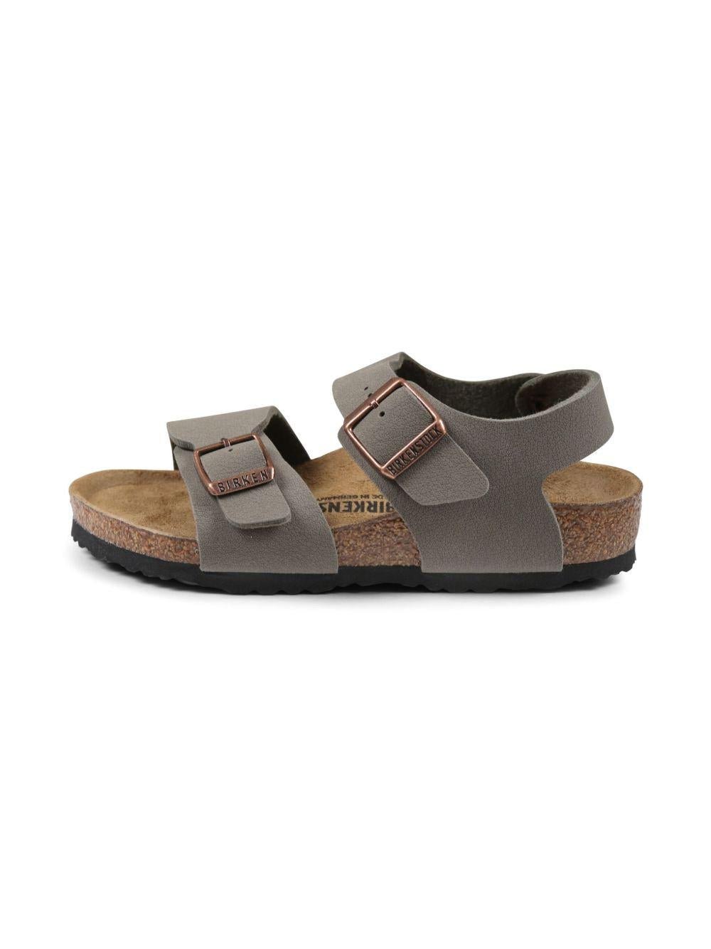 Sandali per bambino Birkenstock Kids New York grigio con chiusura con fibbia - Rubino Kids