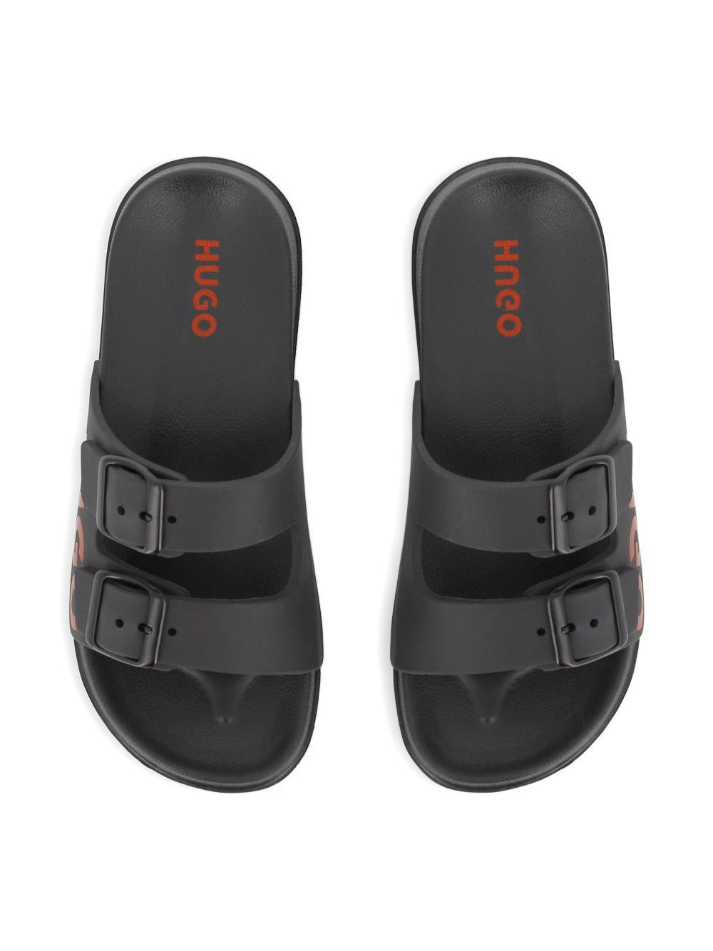 Sandali per bambino Hugo Kids neri con fibbia - Rubino Kids