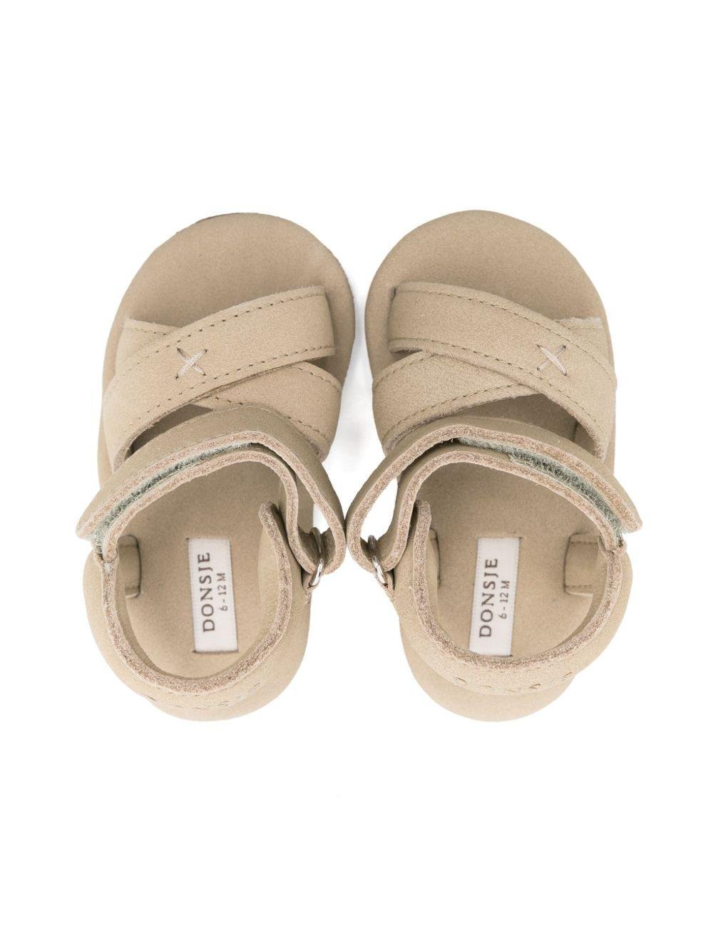 Sandali per neonato Donsje Tobi beige con chiusura a strappo - Rubino Kids