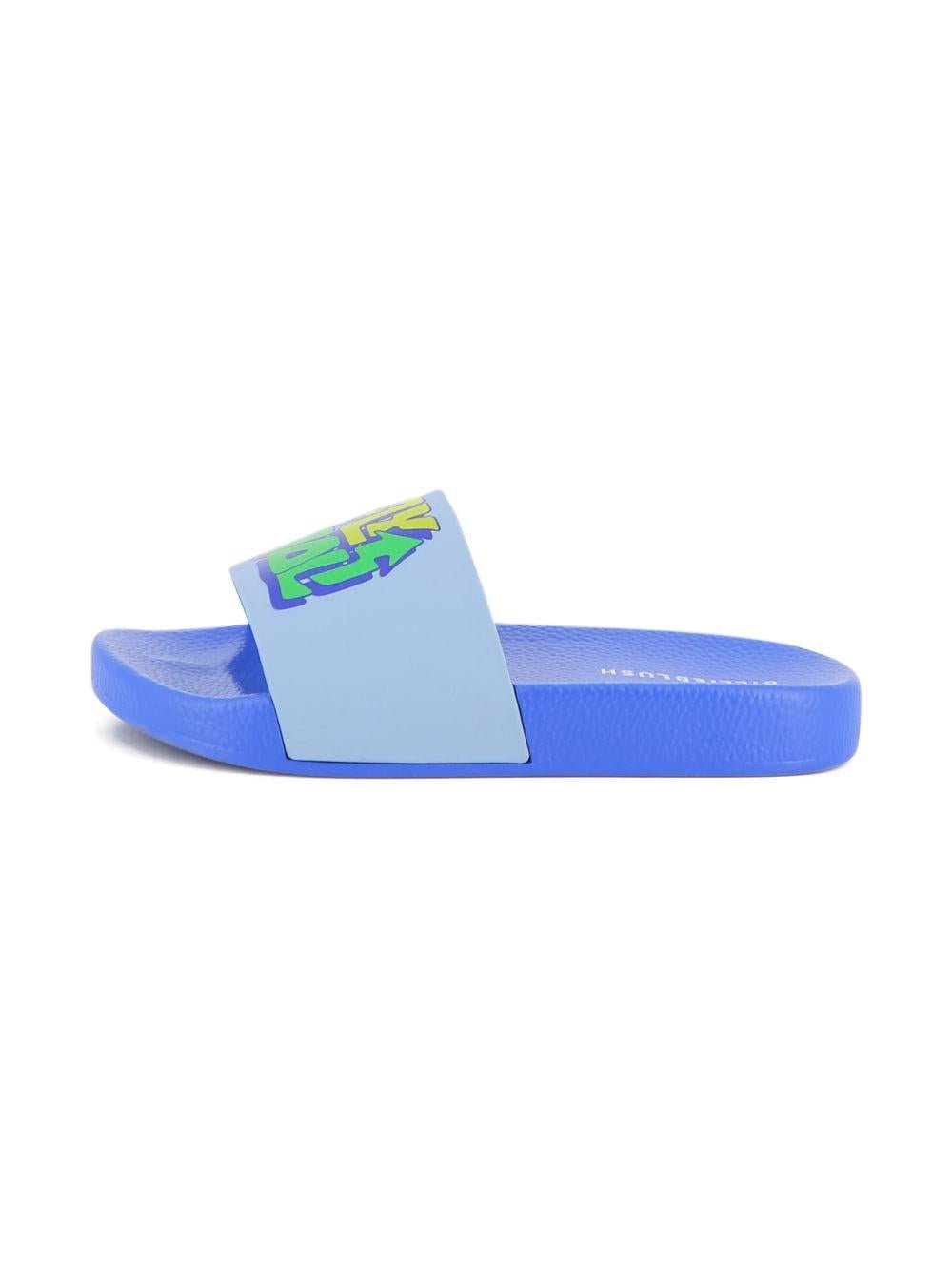 Sandali slides per bambino Billieblush blu con stampa grafica - Rubino Kids