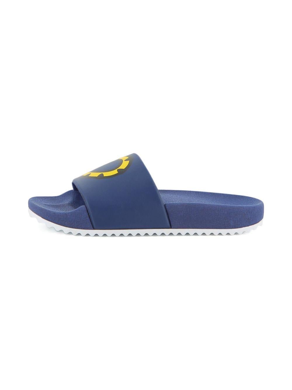 Sandali slides per bambino Kenzo Kids blu con logo - Rubino Kids