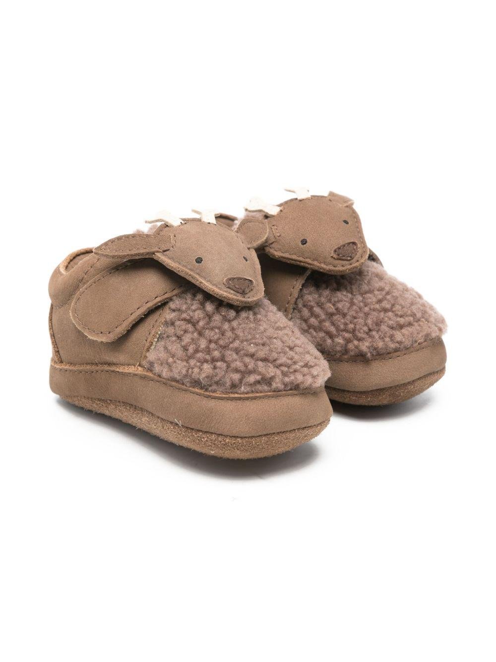 Scarpe da culla per neonati Donsje beige con applicazioni alce - Rubino Kids
