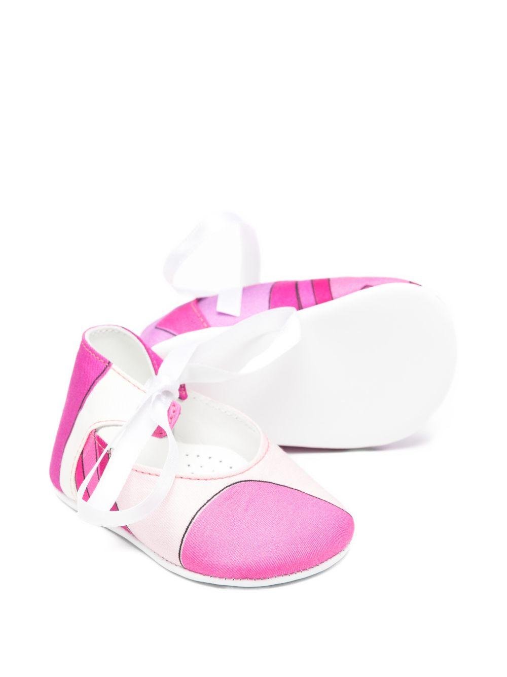 Scarpe per neonata Emilio Pucci Junior rosa con nastro - Rubino Kids