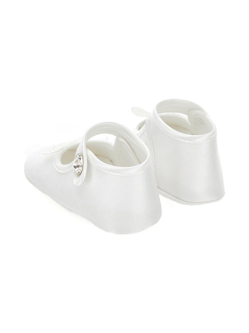Scarpe per neonata Monnalisa bianche con chiusura a bottoni - Rubino Kids