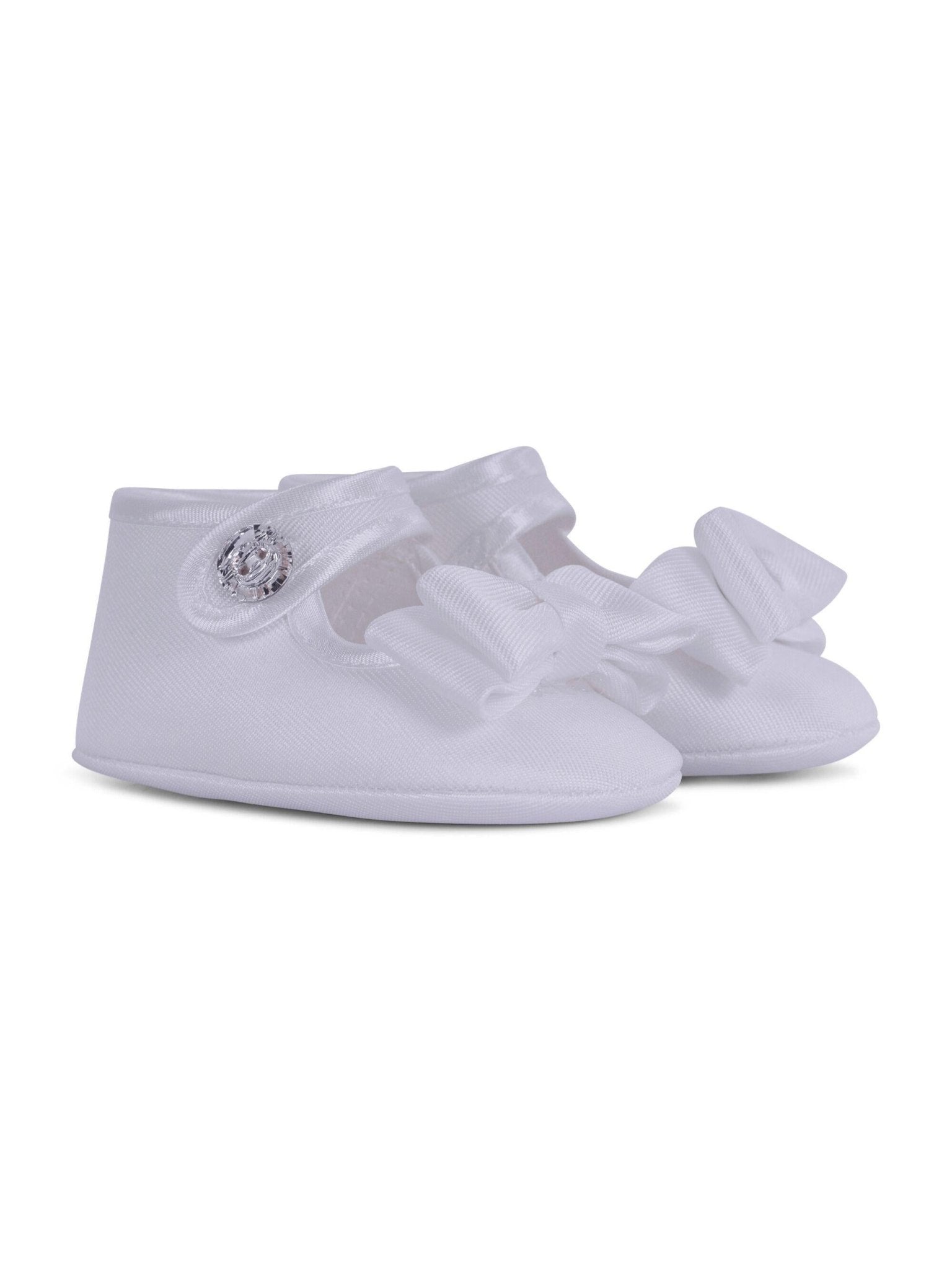 Scarpe per neonata Monnalisa bianche dettaglio con fiocco - Rubino Kids