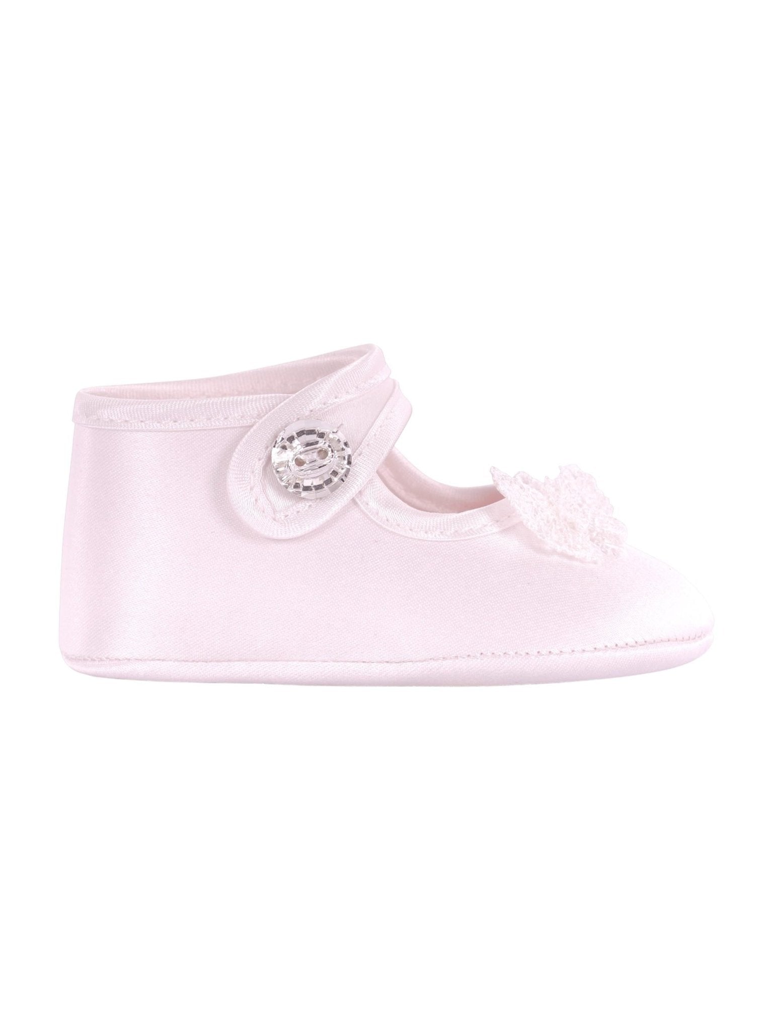 Scarpe per neonata Monnalisa rosa con dettagli decorativi - Rubino Kids