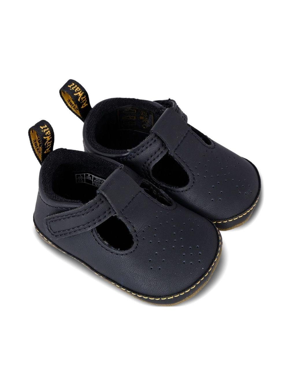 Scarpe Polley primi passi per neonato Dr. Martens Kids nere con cinturino a T - Rubino Kids