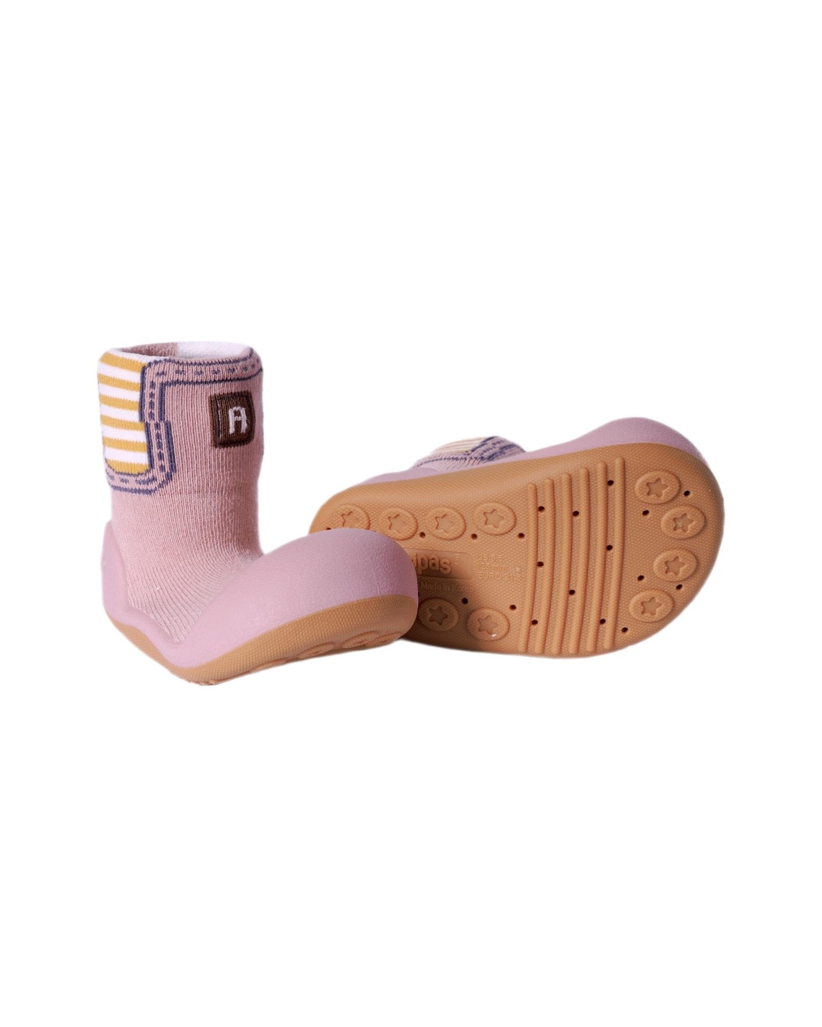 Scarpe primi passi neonata Attipas rosa con gambale alto - Rubino Kids