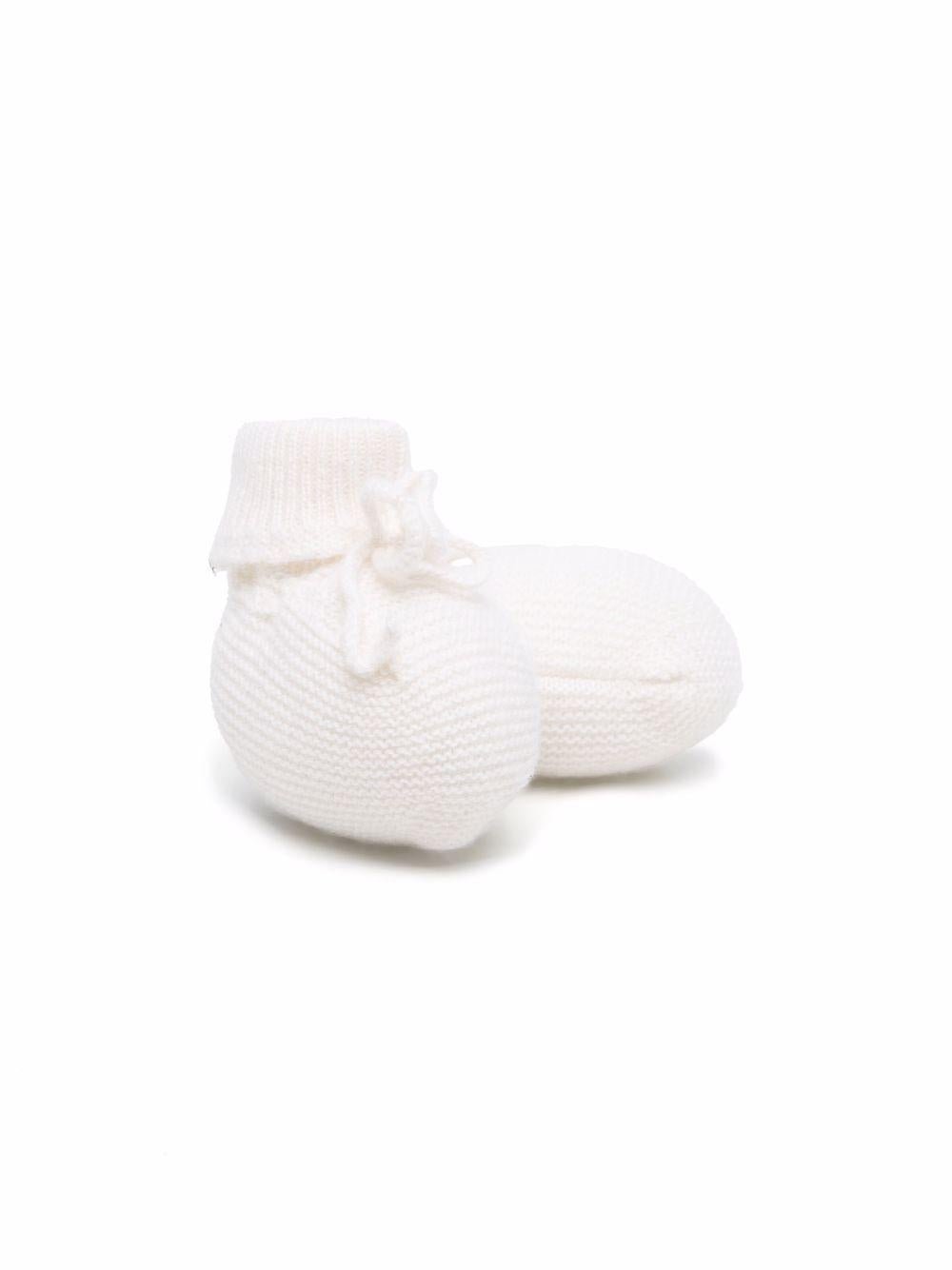 Scarpe primi passi per neonata Bonpoint bianco con fiocco - Rubino Kids