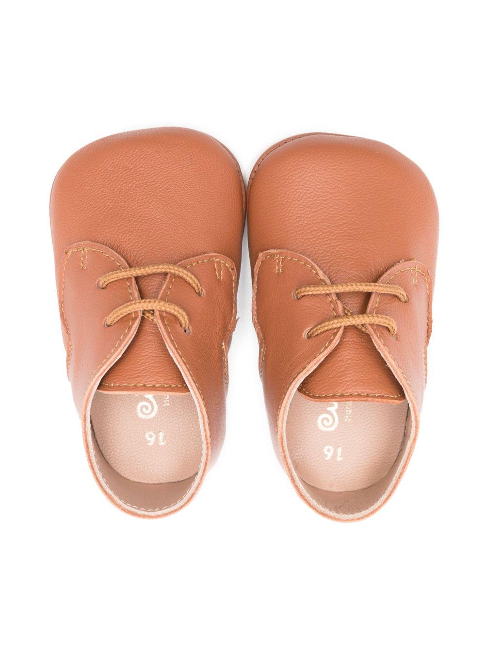 Scarpe primi passi per neonata Eli1957 marrone con soletta in pelle con logo - Rubino Kids