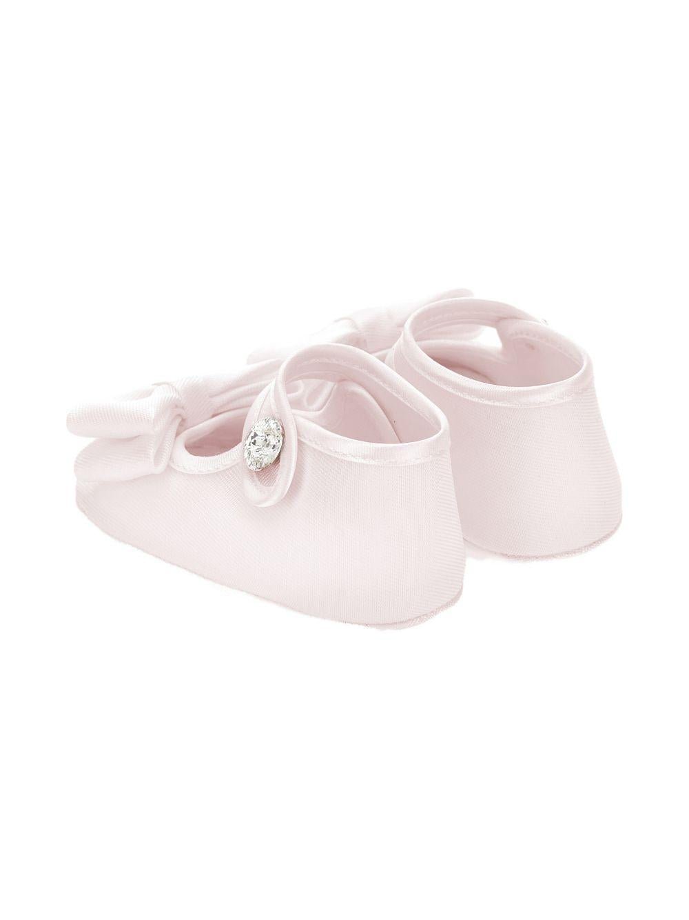 Scarpe primi passi per neonata Monnalisa rosa con dettaglio fiocco - Rubino Kids