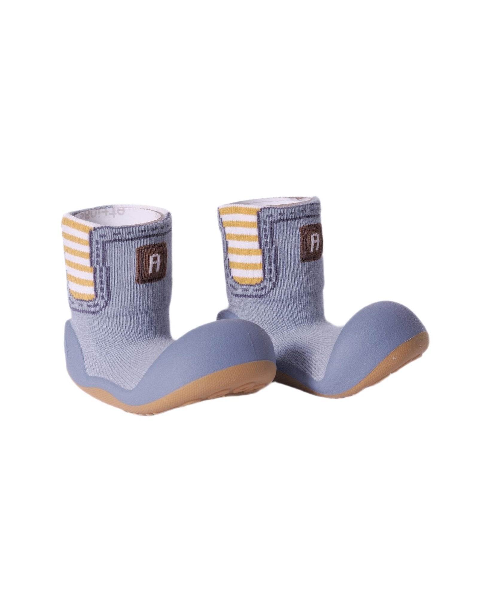 Scarpe primi passi per neonato Attipas blu con gambale alto - Rubino Kids