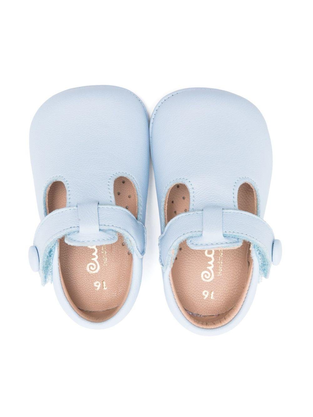 Scarpe primi passi per neonato eli1957 azzurro con soletta in pelle con logo - Rubino Kids