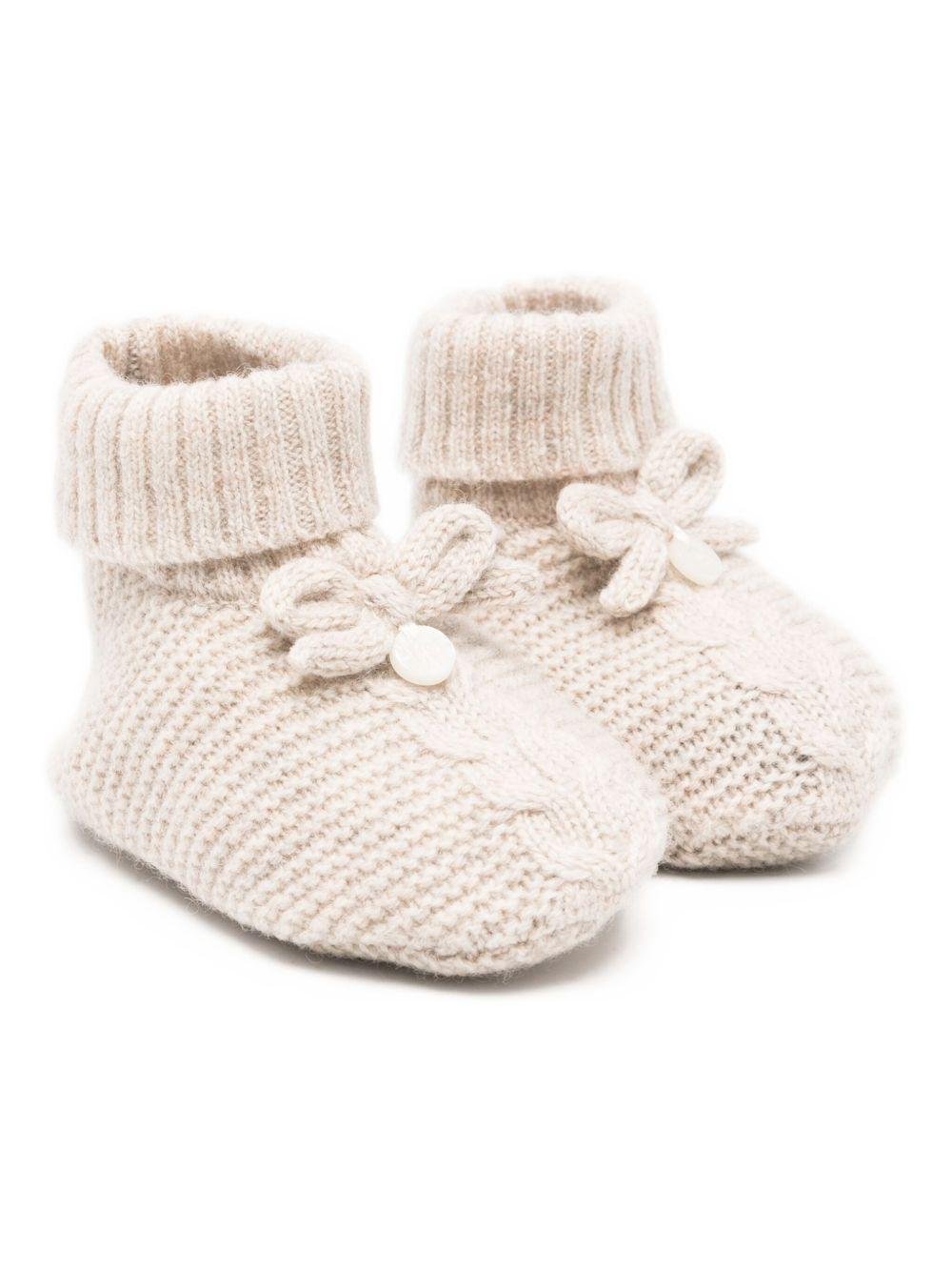 Scarpette primi passi per neonati Tartine Et Chocolat beige con decorazione fiocco - Rubino Kids