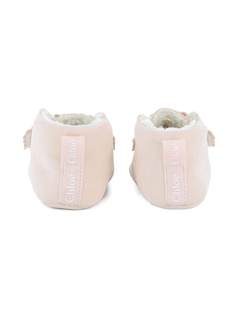 Scarpine per neonata Chloé Kids rosa con borso a smerlo - Rubino Kids