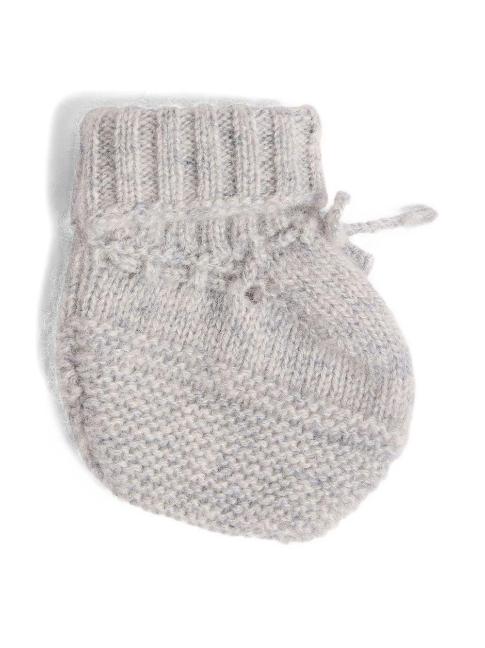 Scarpine per neonati Bonpoint grigio in maglia intrecciata - Rubino Kids