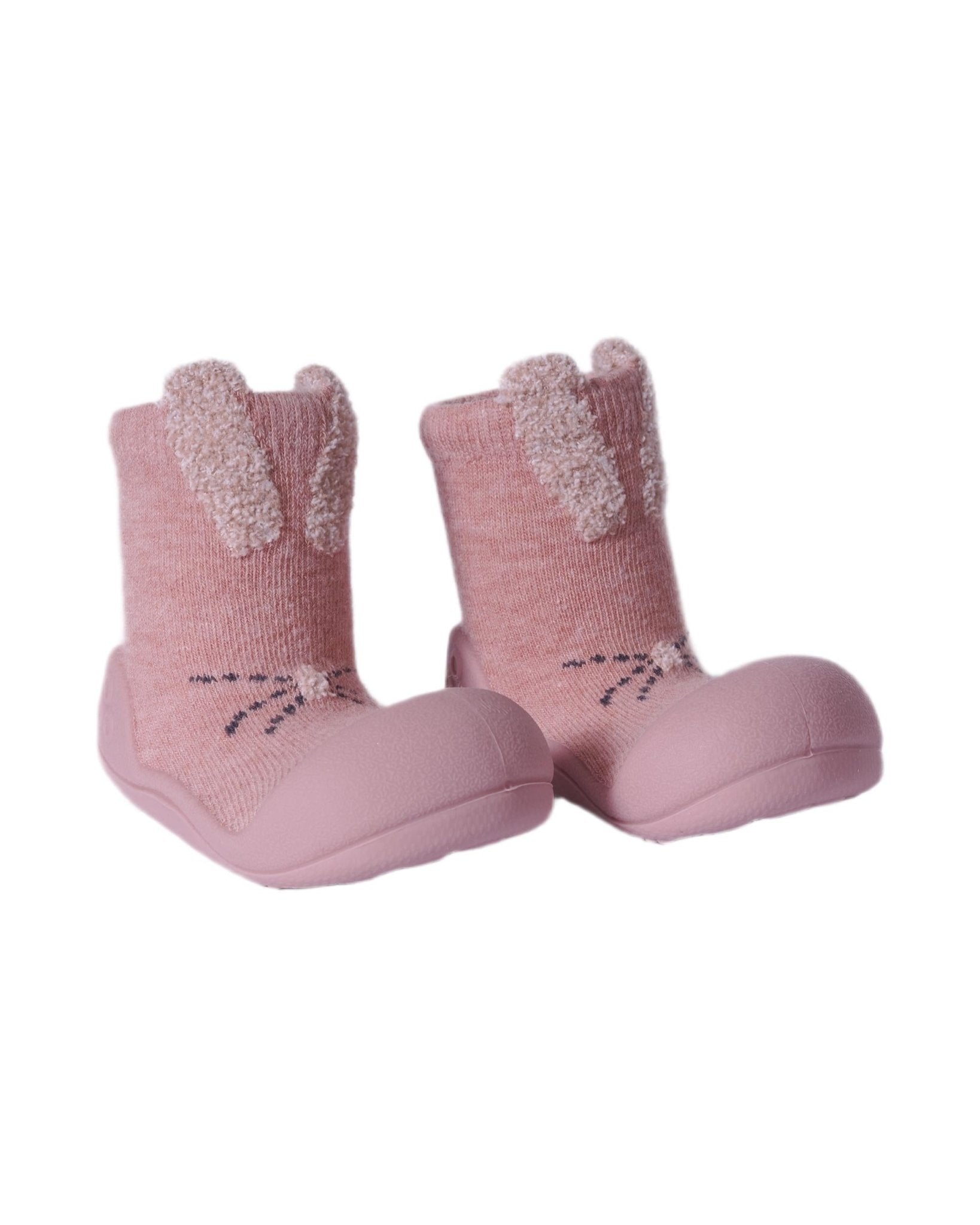 Scarpine primi passi per neonata Attipas osa con ricamo orecchie coniglietto - Rubino Kids