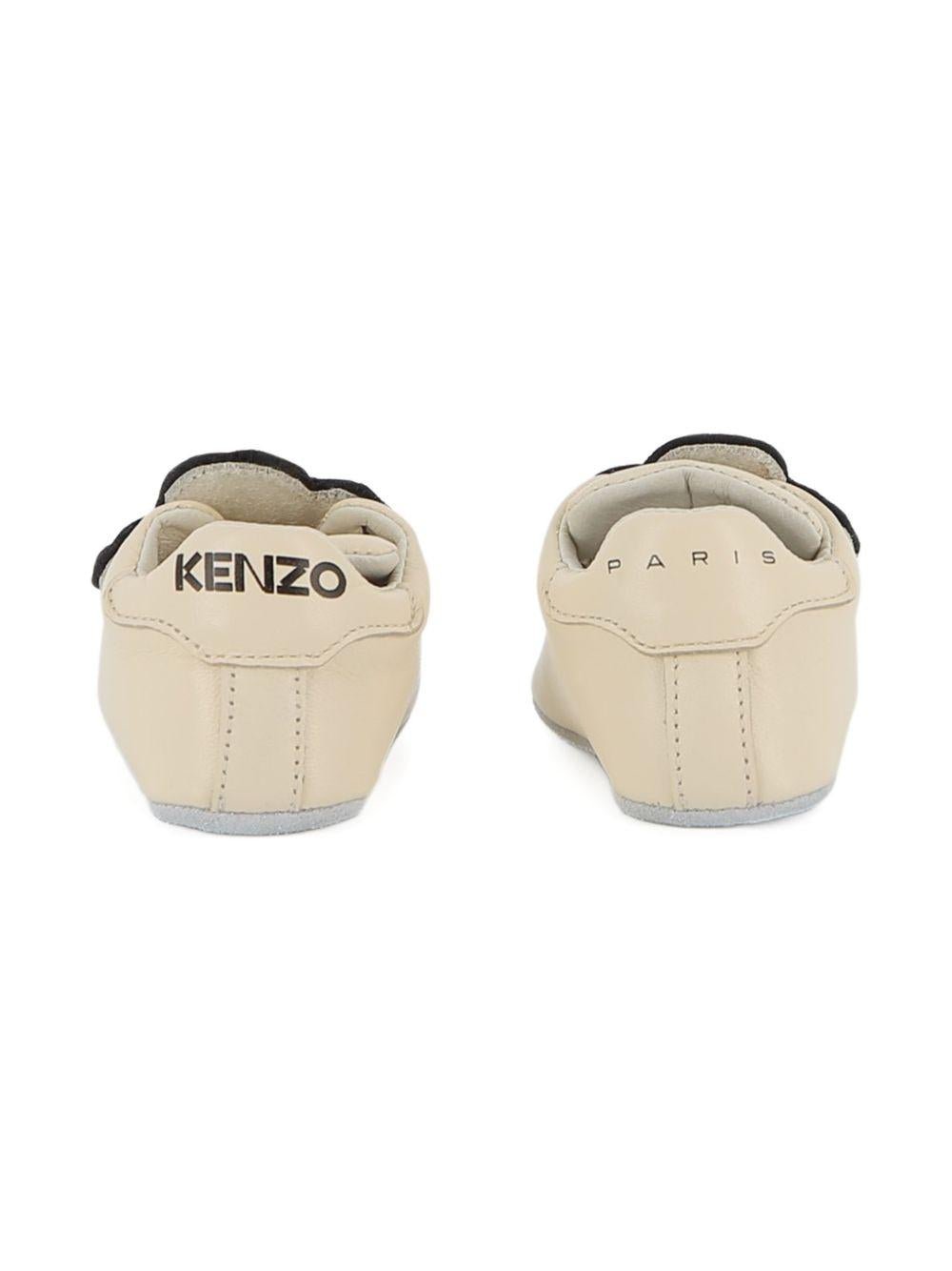 Scarpine primi passi per neonata Kenzo Kids beige con ricamo Boke Flower - Rubino Kids