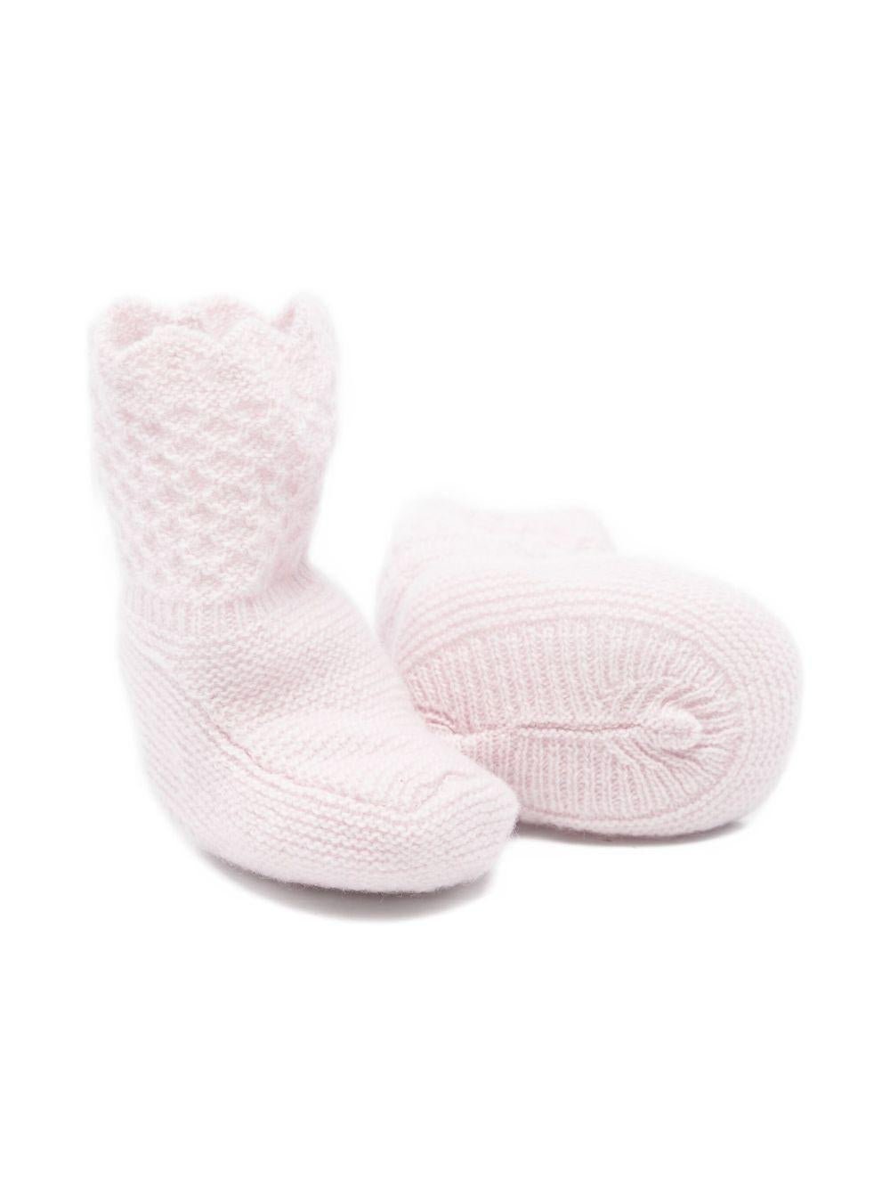 Scarpine primi passi per neonata Paz Rodríguez rosa con orlo smerlato - Rubino Kids