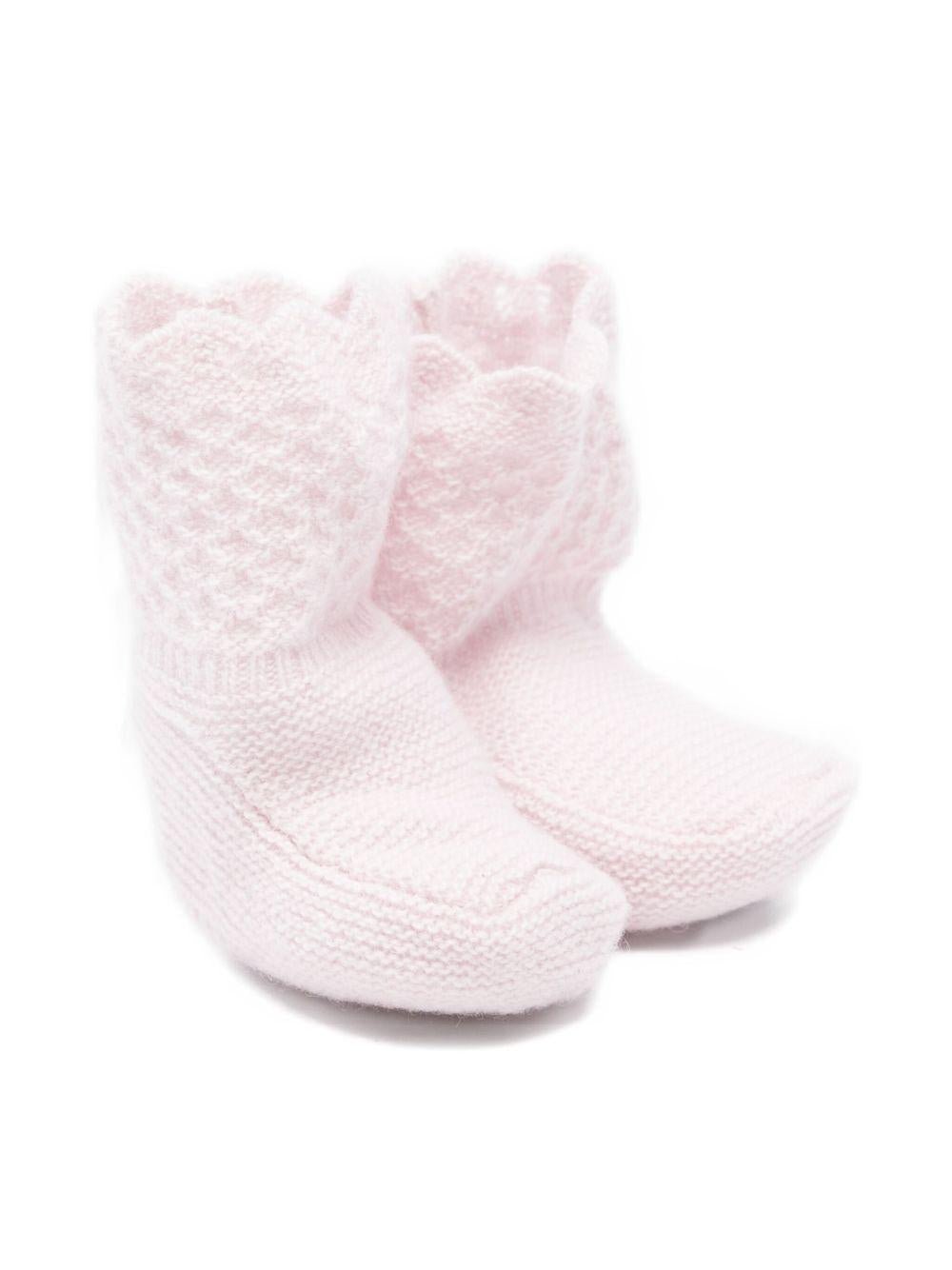 Scarpine primi passi per neonata Paz Rodríguez rosa con orlo smerlato - Rubino Kids