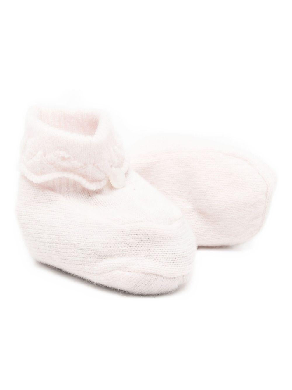 Scarpine primi passi per neonati Tartine Et Chocolat rosa con lavorazione a maglia - Rubino Kids