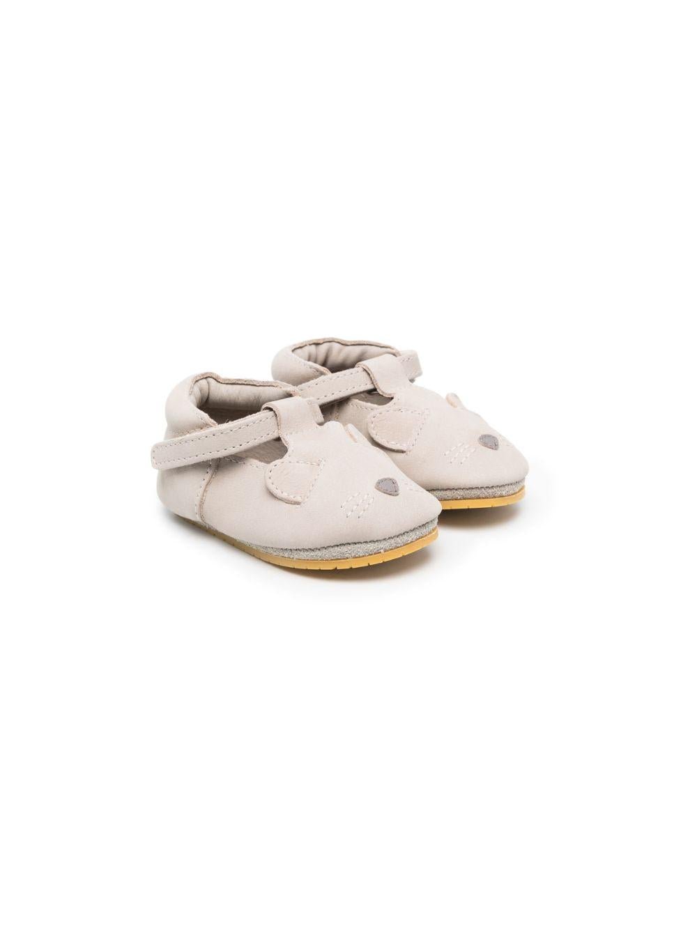 Scarpine primi passi per neonato Donsje grigio con applicazione orecchie - Rubino Kids