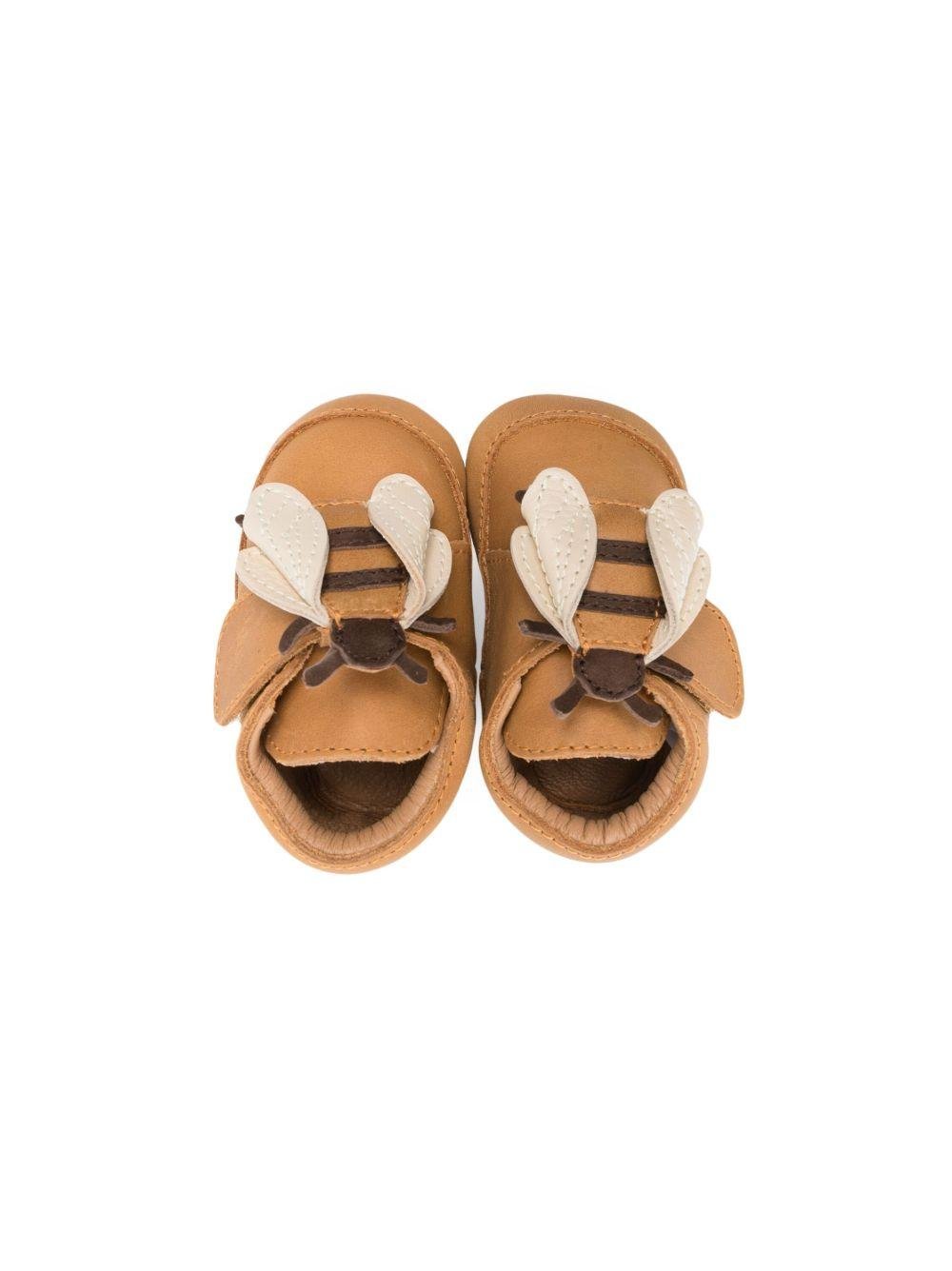 Scarpine primi passi per neonato Donsje marrone con chiusura a strappo - Rubino Kids