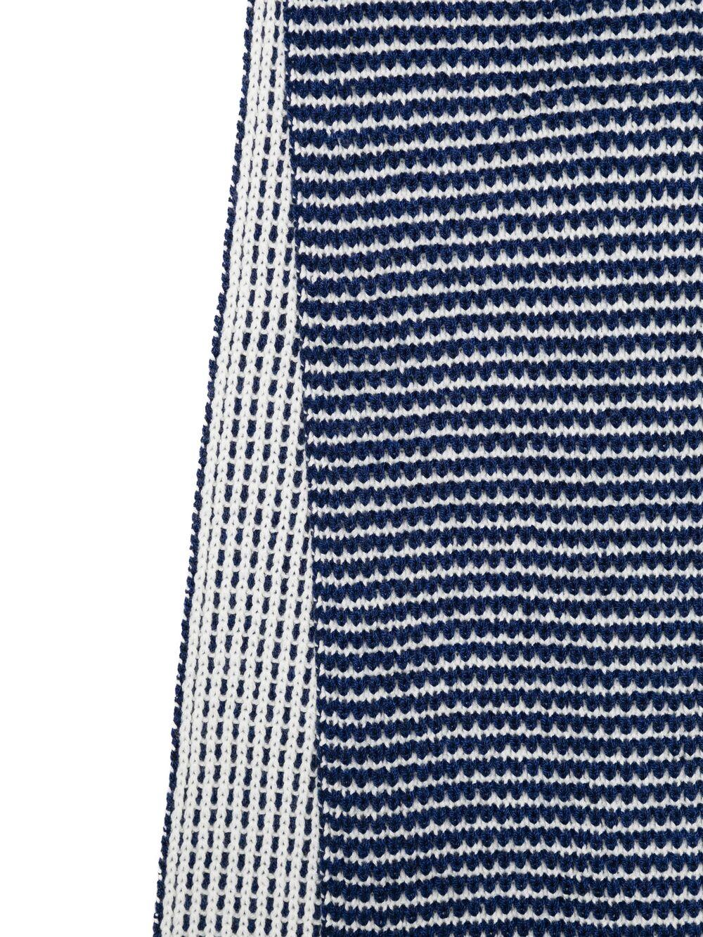 Sciarpa per bambino Emporio Armani Kids blu con strisce bianche - Rubino Kids