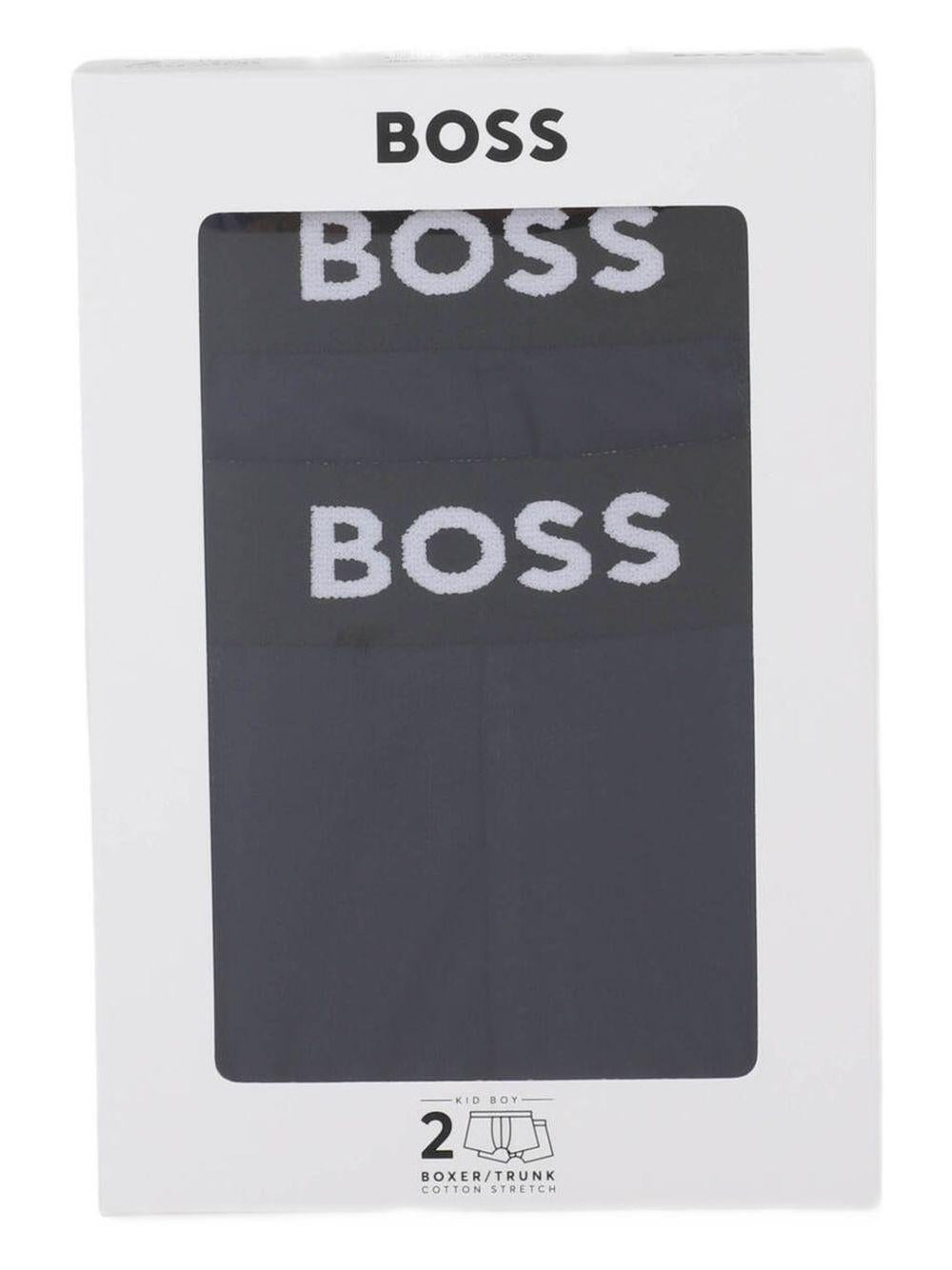 Set 2 boxer Boss Kids blu con stampa - Rubino Kids