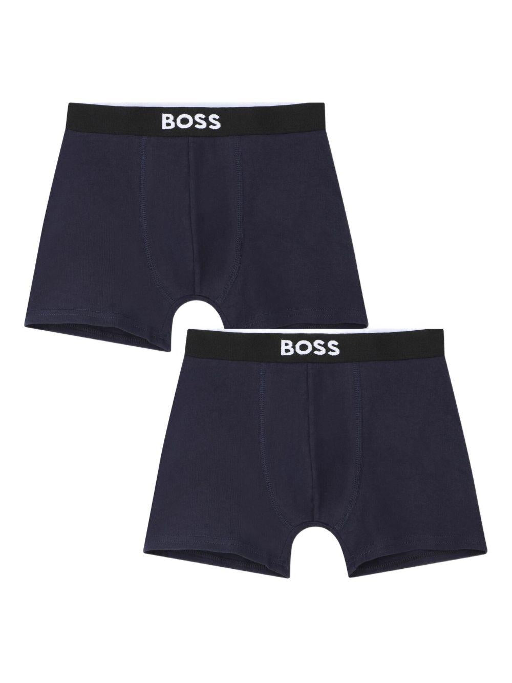 Set 2 boxer Boss Kids blu con stampa - Rubino Kids