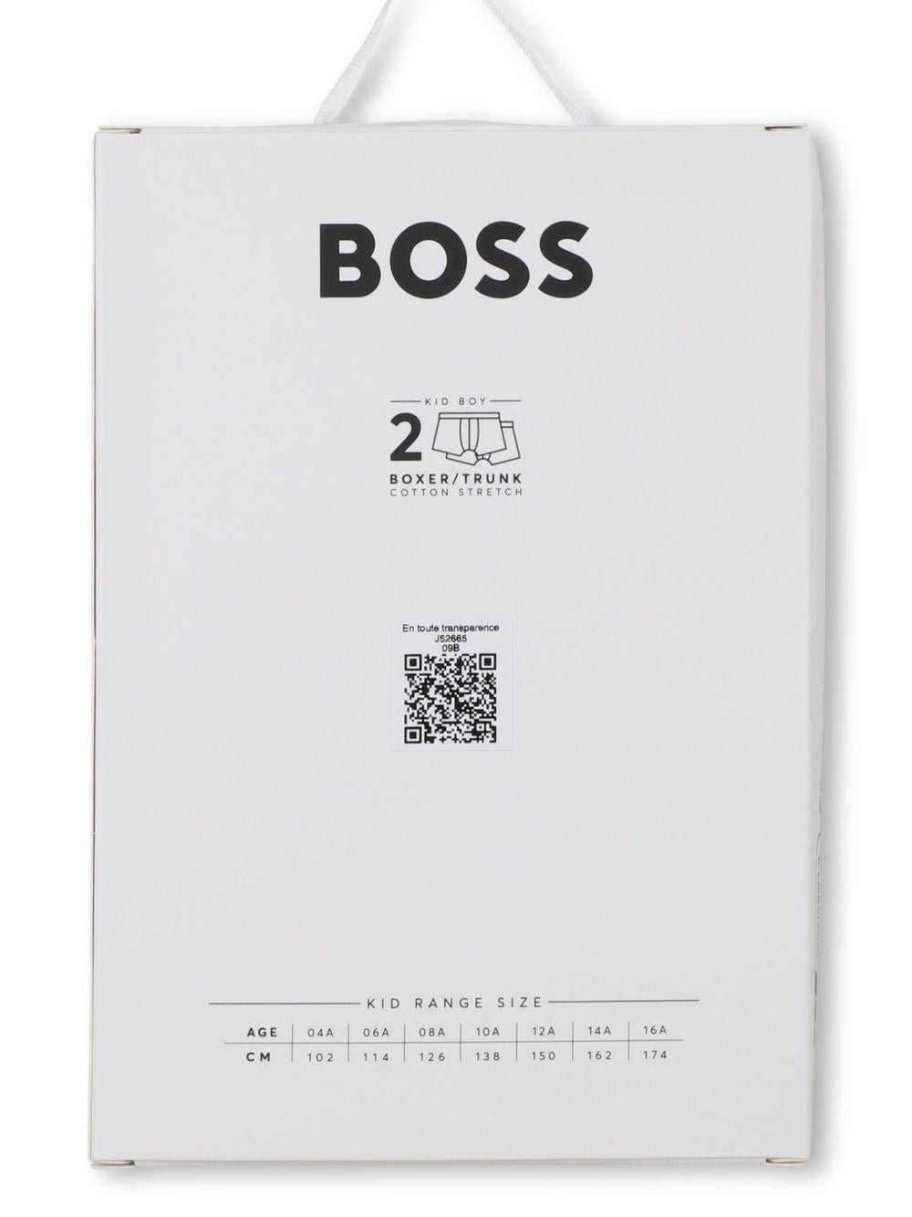 Set 2 boxer Boss Kids neri con stampa - Rubino Kids