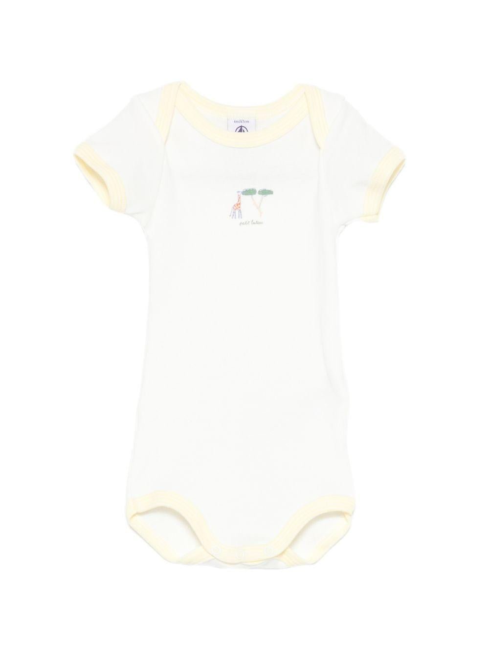 Set 3 pezzi per neonato Petit Bateau bianche a maniche corte - Rubino Kids