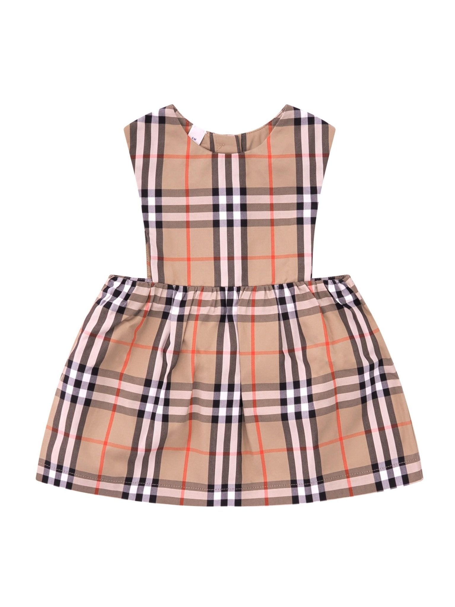 Set abito e body per neonata Burberry Kids beige con motivo a quadri - Rubino Kids