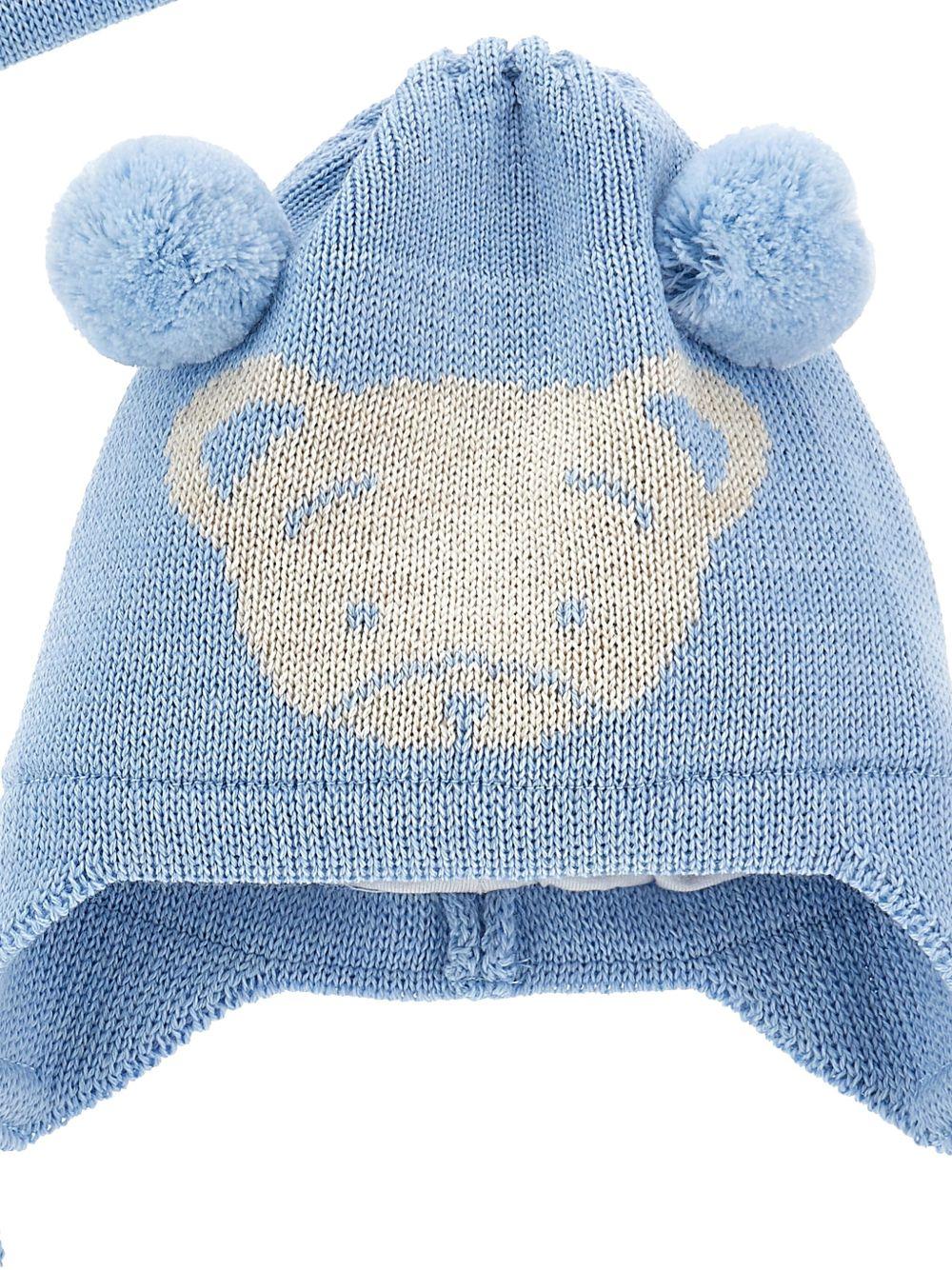 Set berretto e sciarpa per neonata Monnalisa azzurro con pompon - Rubino Kids