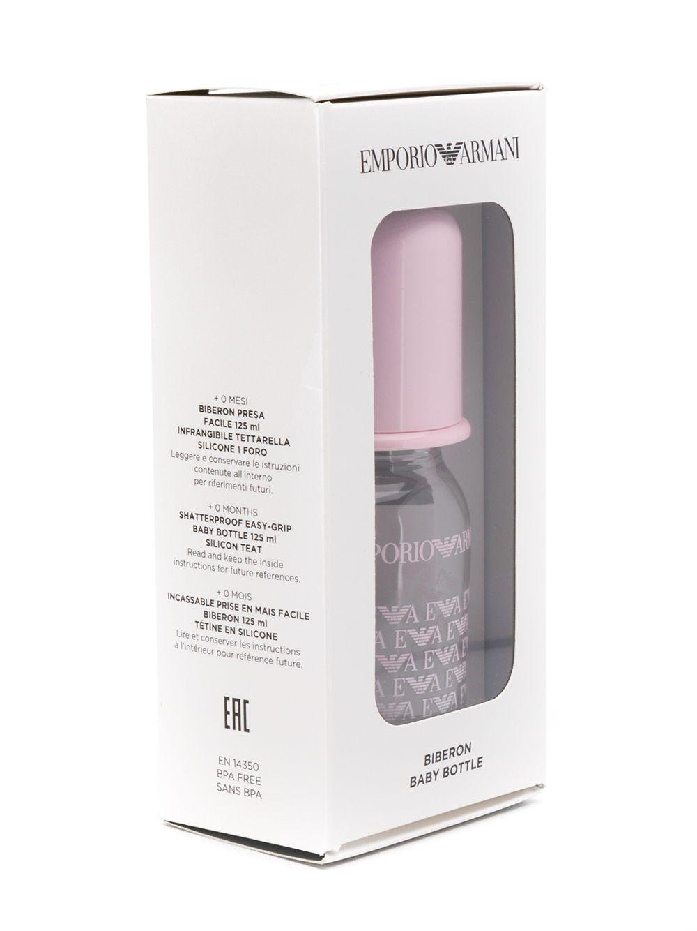 Set biberon per neonata Emporio Armani Kids rosa con stampa con monogramma - Rubino Kids