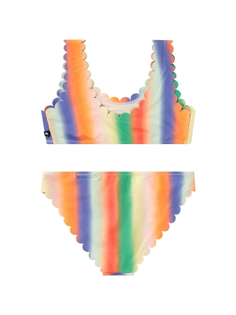Set bikini per bambina Molo multicolor Nolina con stampa arcobaleno e vita elasticizzata - Rubino Kids