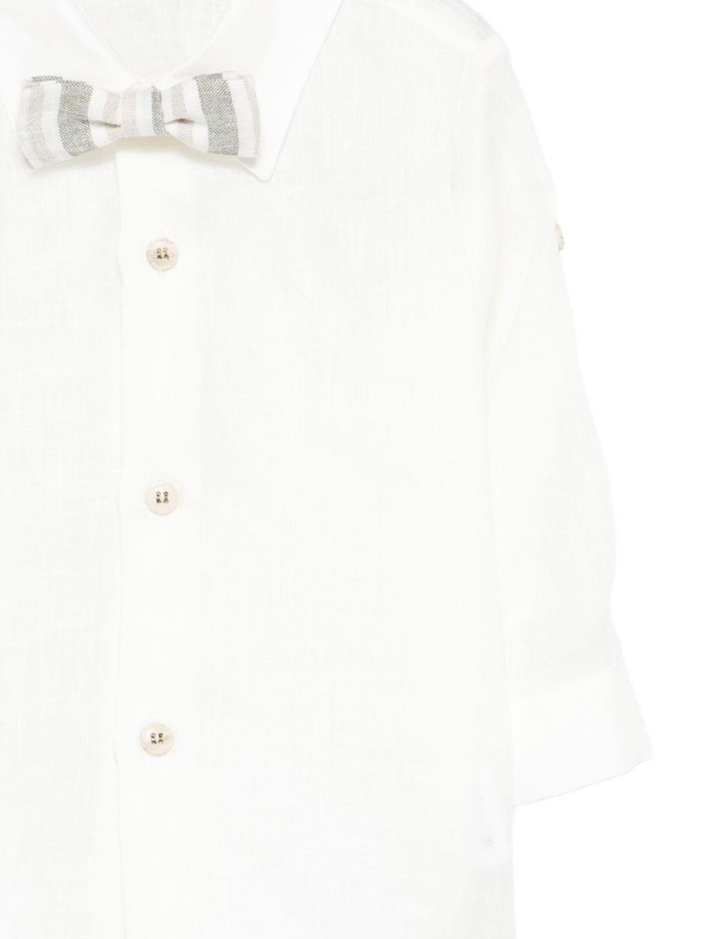 Set camicia con salopette per neonato Colorichiari bianco a righe (3 pezzi)<BR/><BR/> - Rubino Kids