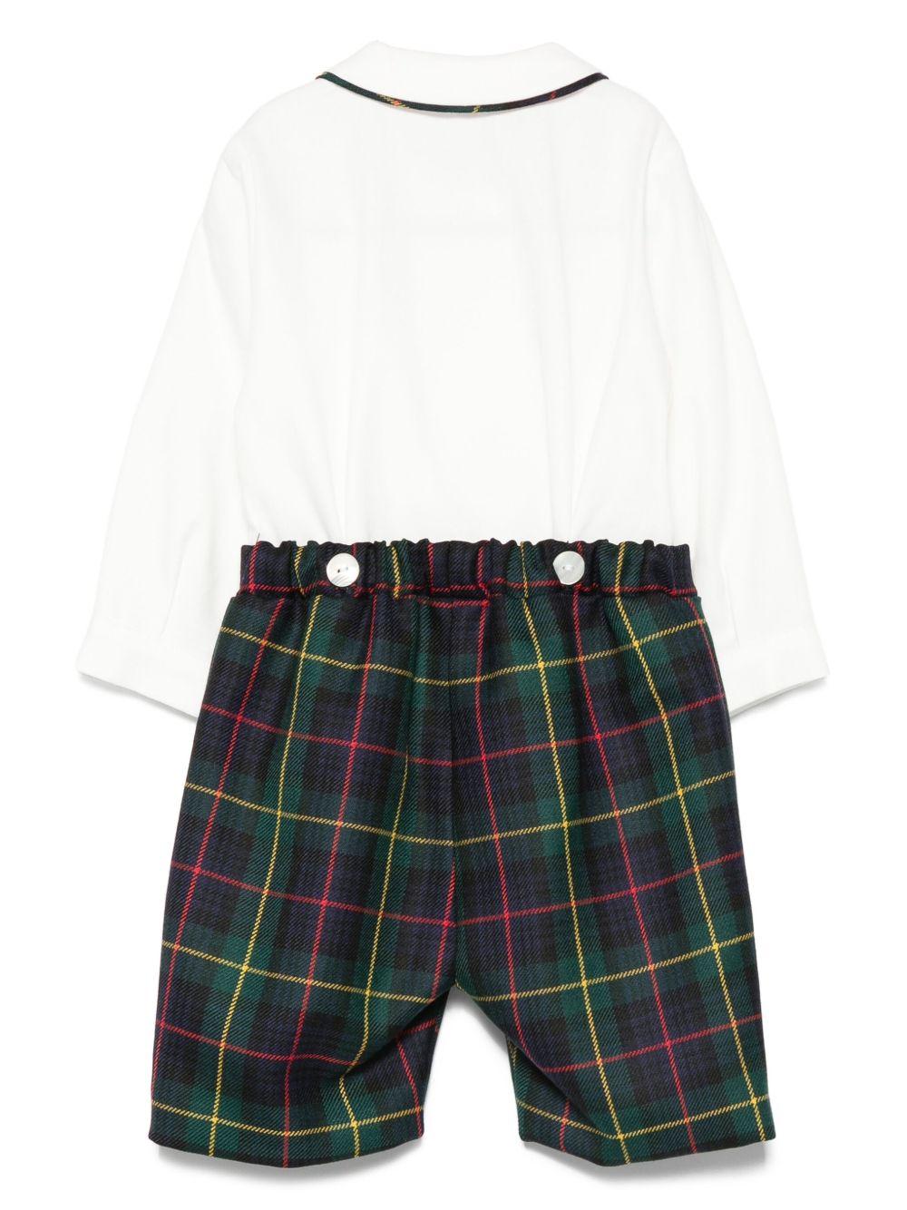 Set camicia con shorts per neonato Mariella Ferrari verde a quadri - Rubino Kids