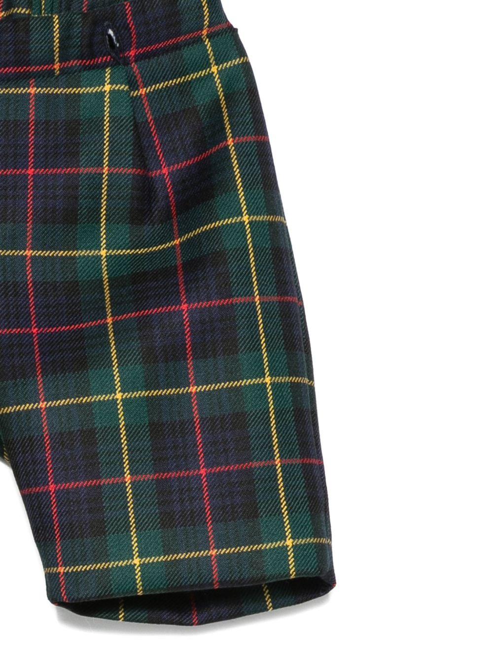 Set camicia con shorts per neonato Mariella Ferrari verde a quadri - Rubino Kids