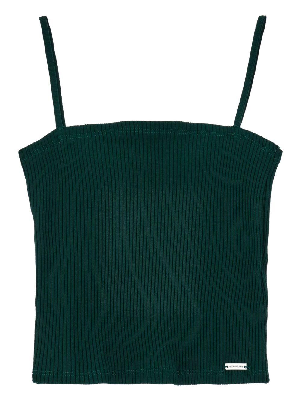 Set camicia crop e top per bambina Monnalisa bianca con colletto classico - Rubino Kids