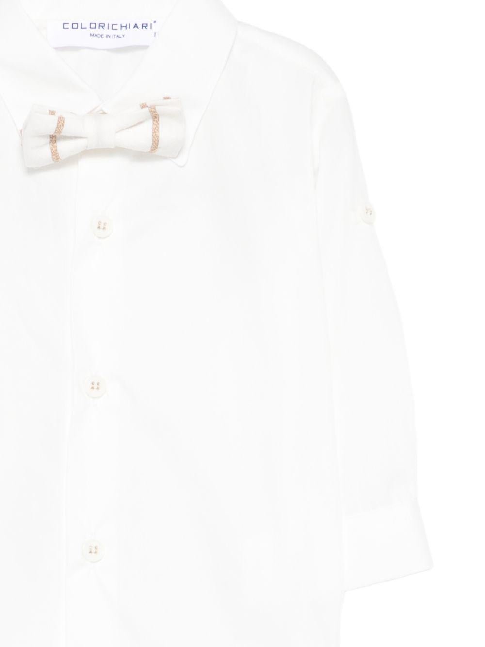 Set camicia e pantaloni per neonato Colorichiari bianco a righe (3 pezzi) - Rubino Kids