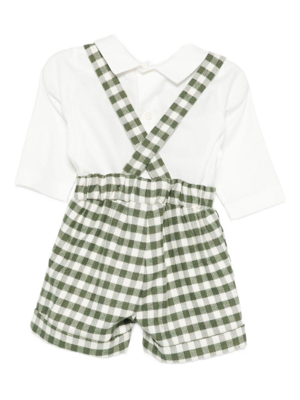 Set camicia e salopette per neonato La Stupenderia multicolore con motivo a quadri - Rubino Kids